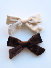 *NEW* Oat + Brown Velvet Pip Clip