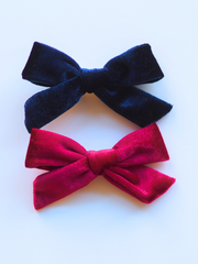 *NEW* Navy + Berry Velvet Pip Clip