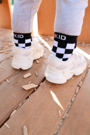 *NEW* LBPKid Socks - Black & White Check
